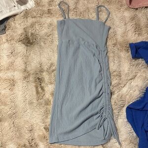 Elegant Blue Ruched Dress